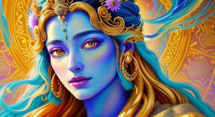 Divine Goddess Portrait in Oil Painting Style