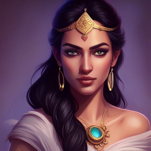 Hyperdetailed Princess Jasmine Portrait in Art Nouveau Style