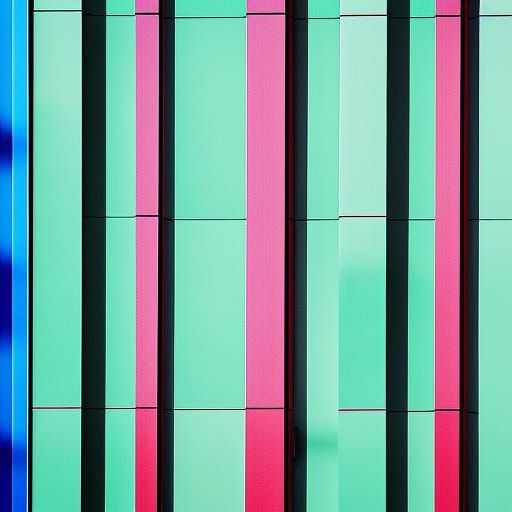 Abstract Geometric Buildings in Blue and Verdigris