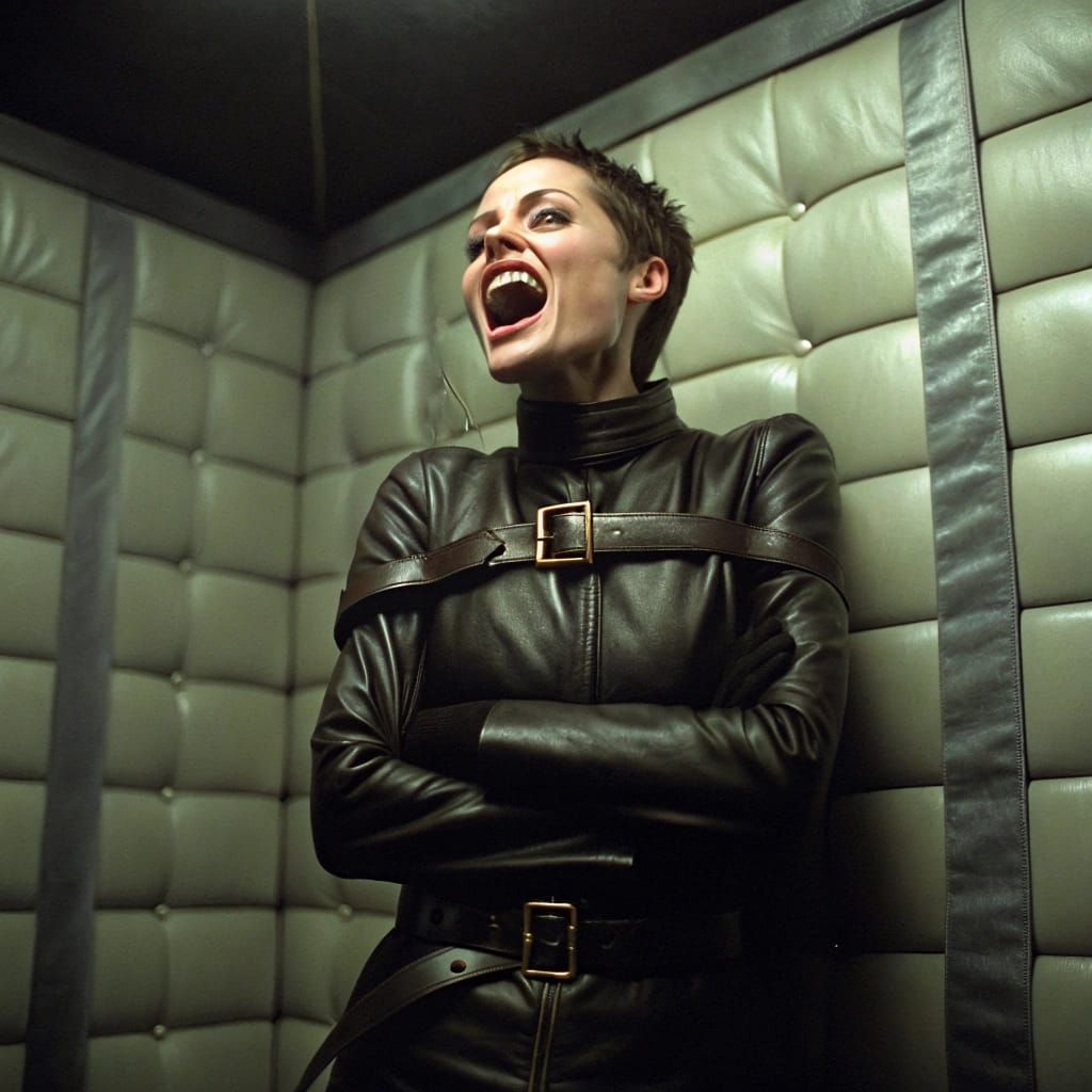 Angelina Jolie in Escape-Proof Straitjacket, Padded Room, Ho...
