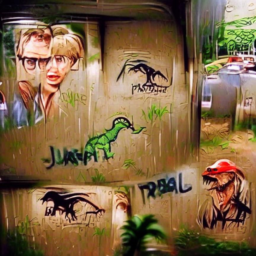 Graffiti Dinosaur Art: Urban Expression