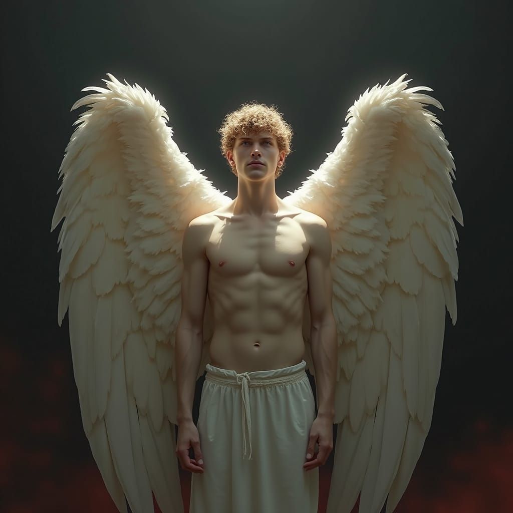 Majestic Angel in Dark Cinematic Digital Art