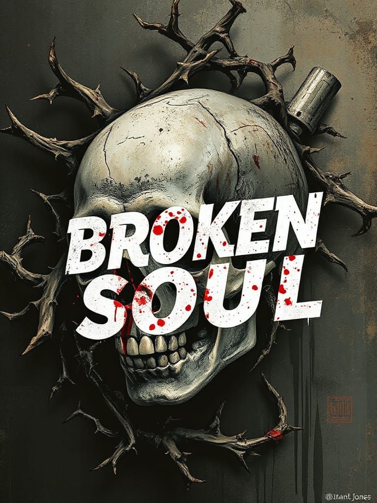 Gritty Half-Skull Statue Merge with Glitch Texture