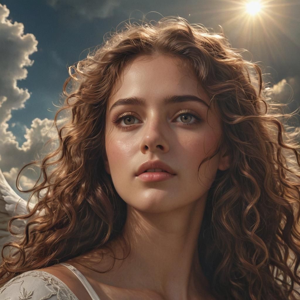 Ethereal Angel in Sunlight: A Digital Matte Painting