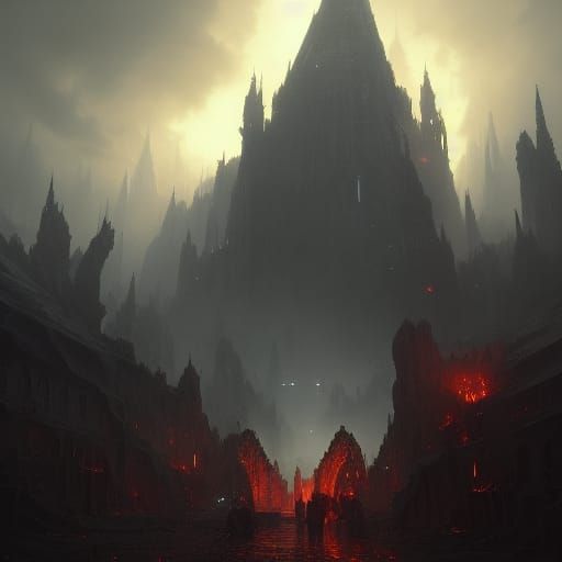 Hell's Entrance: A Dark Fantasy Concept Art