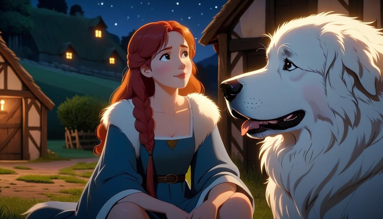 Kind Woman and Dog: 2D Cartoon Animation