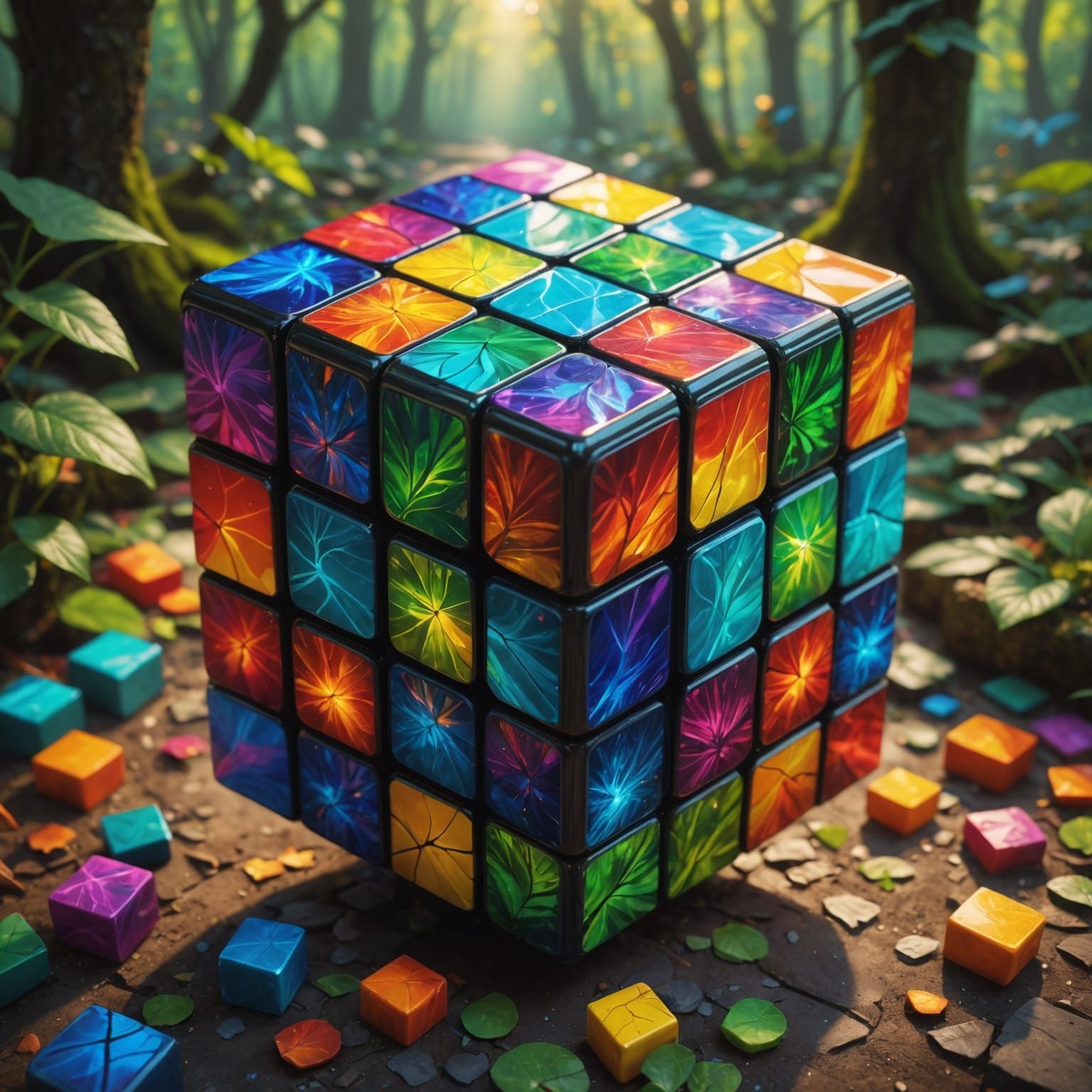 Vibrant Concept Art of Nature and Seasons Fusion