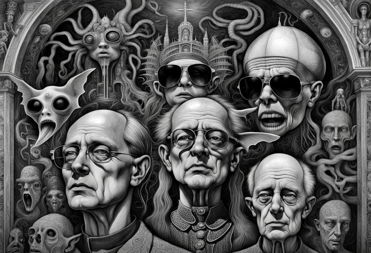Vatican Surreal Fantasy Art in Digital Charcoal Style