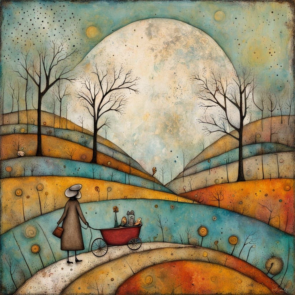 Playful Wanderer in Distressed Tactile Abstraction