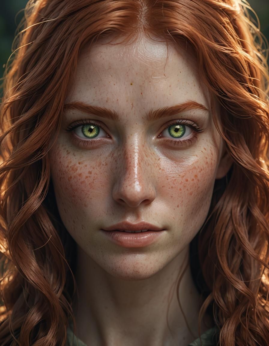 Redhead Portrait in 3D Cinematic Style