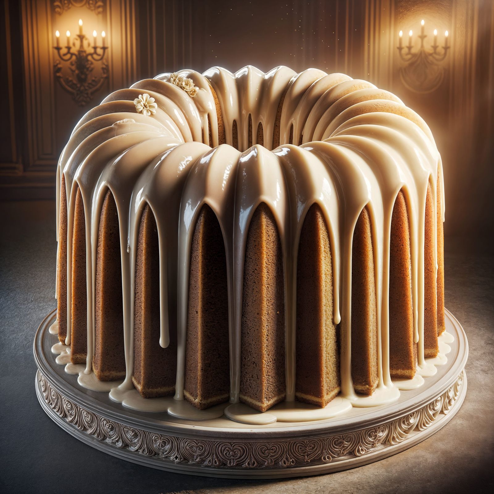 Colossal Bundt Cake with Dripping Icing