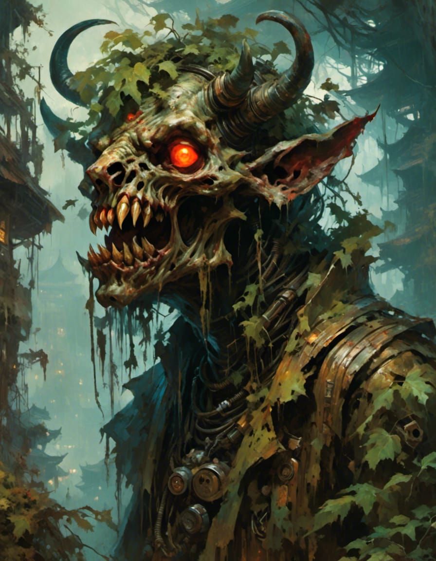 Cyberpunk Shadow Demon Haunting Carnival