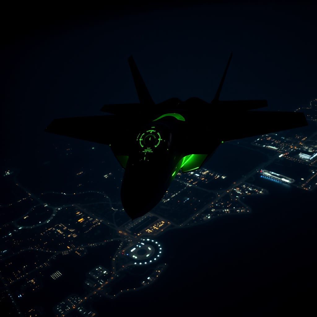 RAAF F-35A Lightning II Night Sortie Over Newcastle
