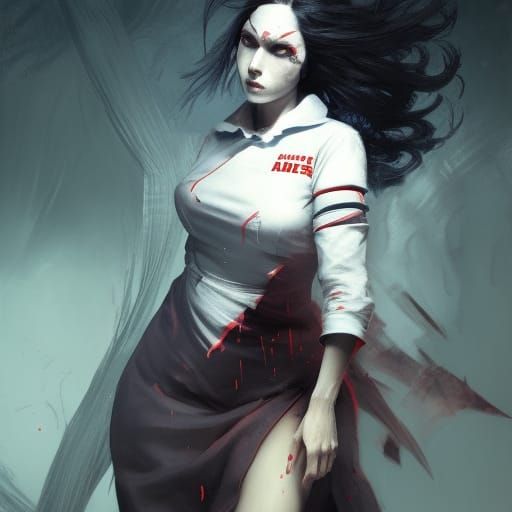 Dark Fantasy Nurse Concept Art in 8K