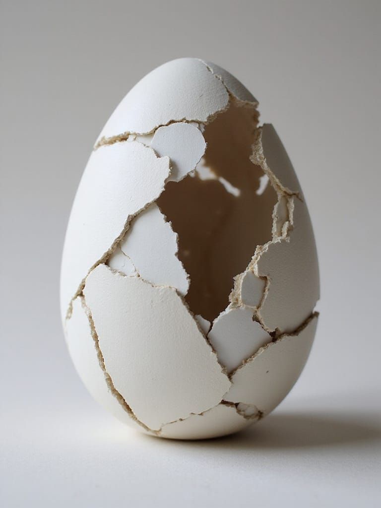 Deconstructed Easter Egg in Deconstructivist Style