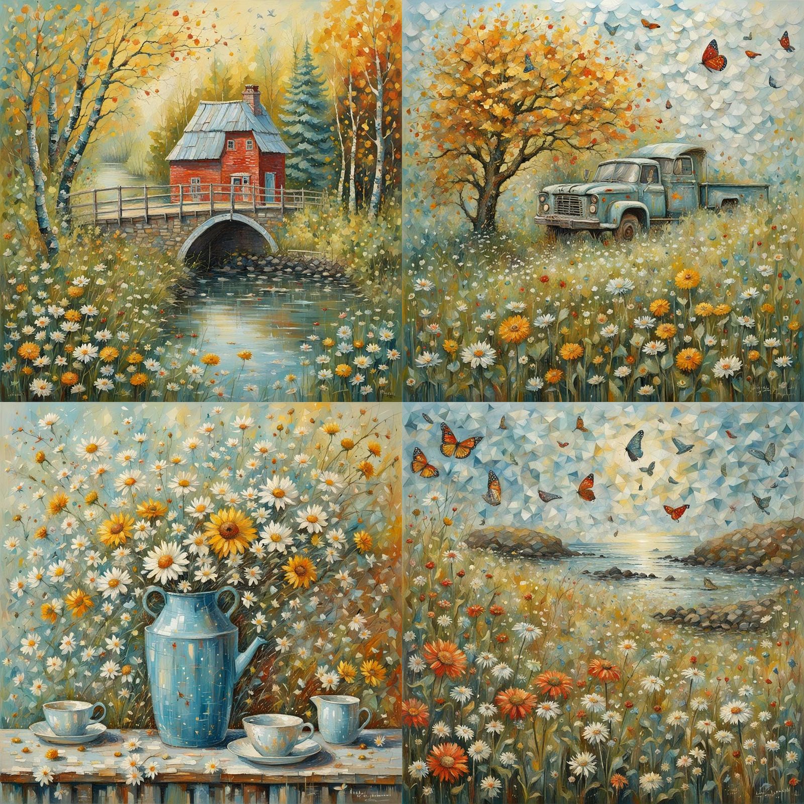 Textured Impressionist Palette Knife Painting