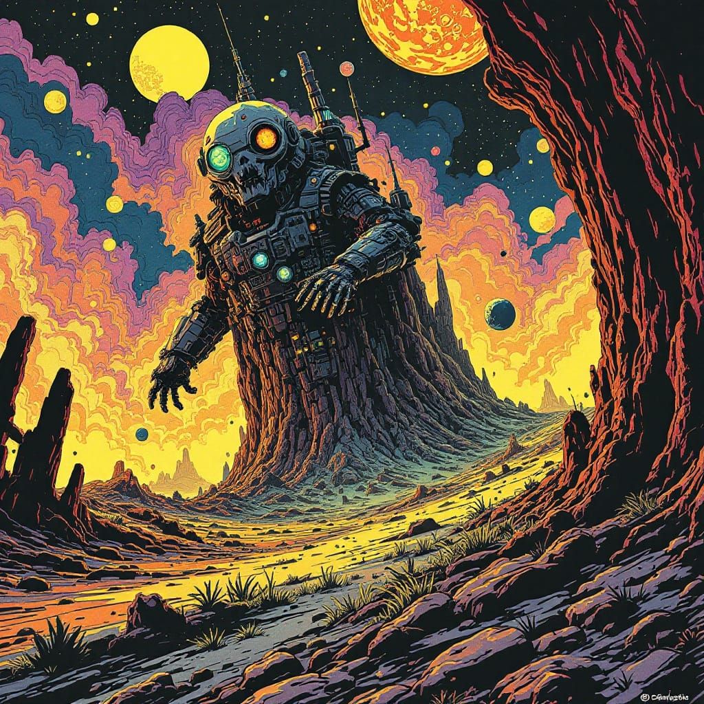 Futuristic Frenzy, Retrofuturistic Sci-Fi Cartoon