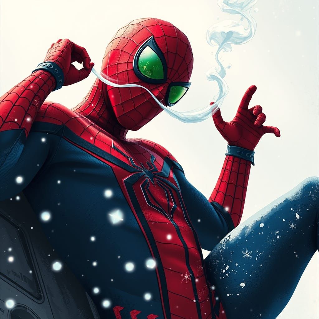 Spider-Man in Vintage-Style Winter Wonderland