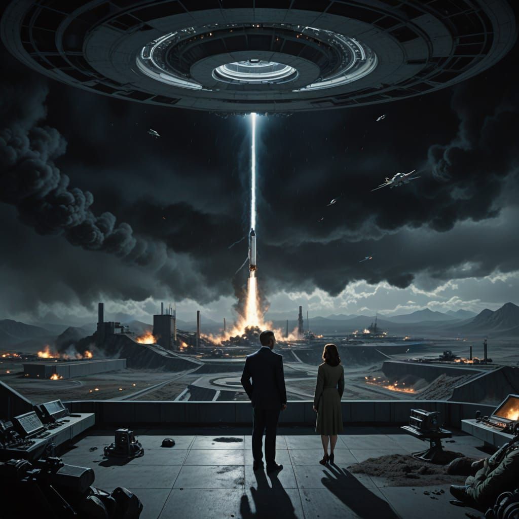 James Bond 1960s Action Scene at Cold War Rocket Launch Faci...