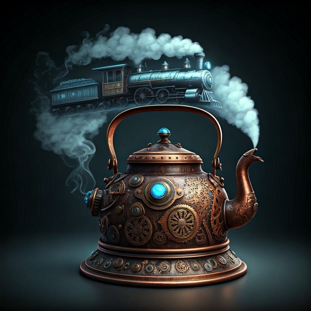 Steampunk Kettle Emits Train-Shaped Steam