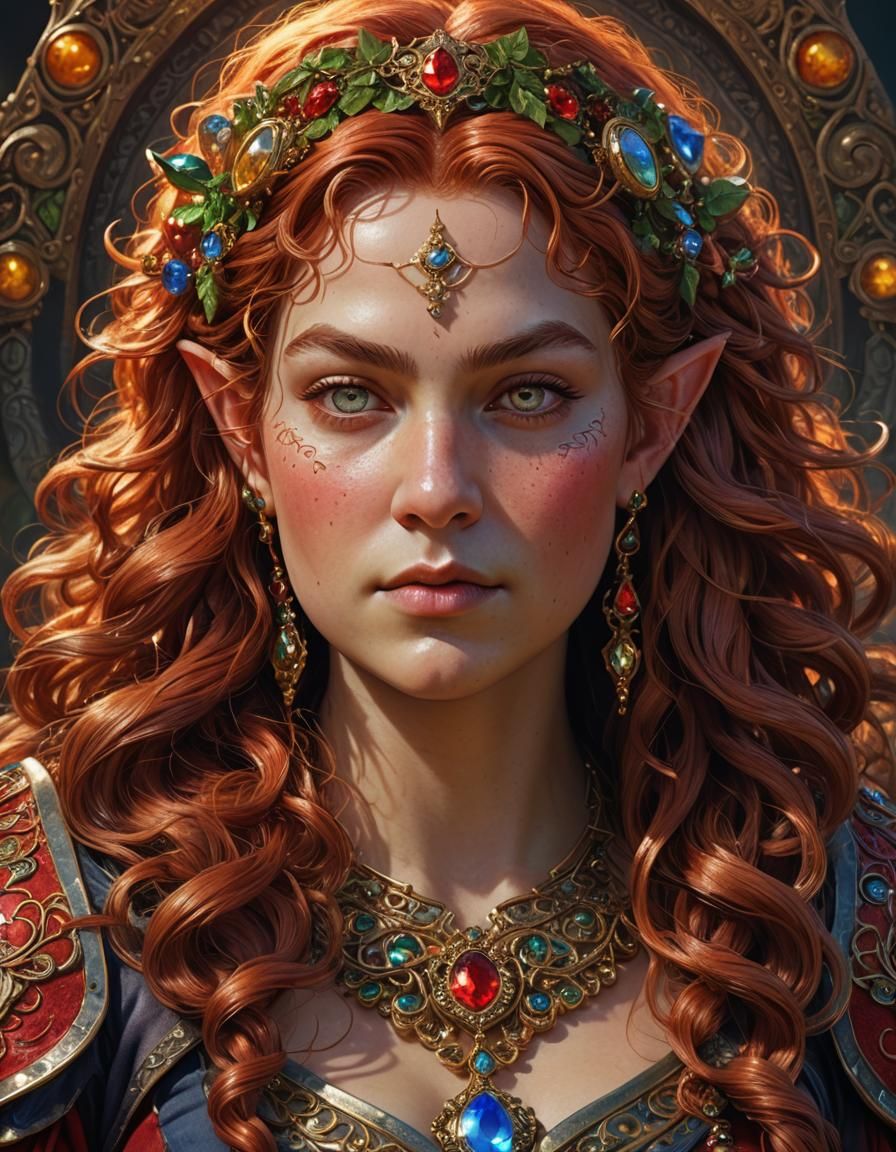 Voluptuous Elf Portrait in Hyper-Realistic Digital Art