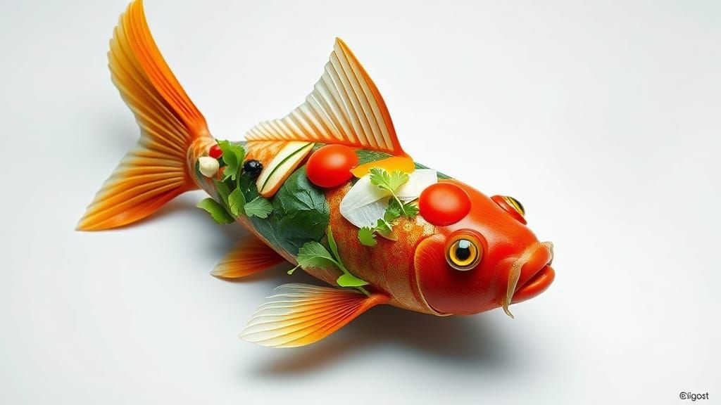 Vegetable Koi Fish: Abstract Digital Art