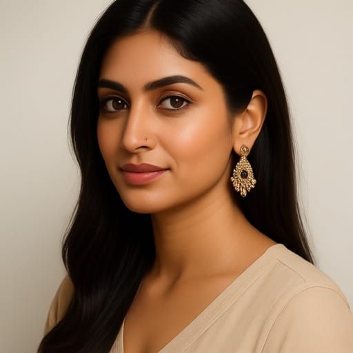 Realistic Portrait of a South Asian Woman