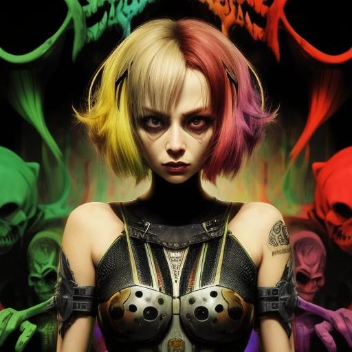 Surreal Grotesque Alien Landscape in Psychedelic Style