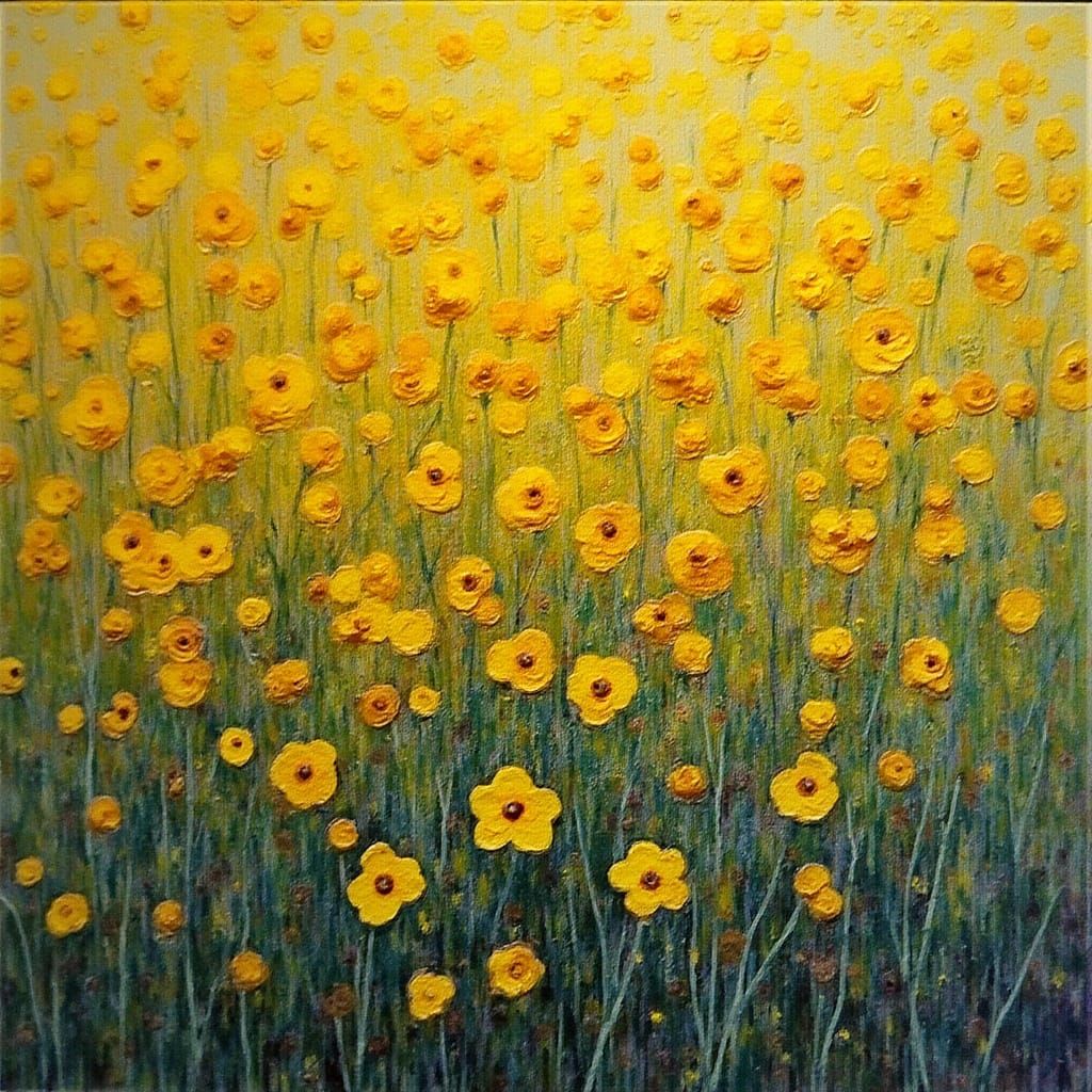 Van Gogh Style Sunflowers in a Vase