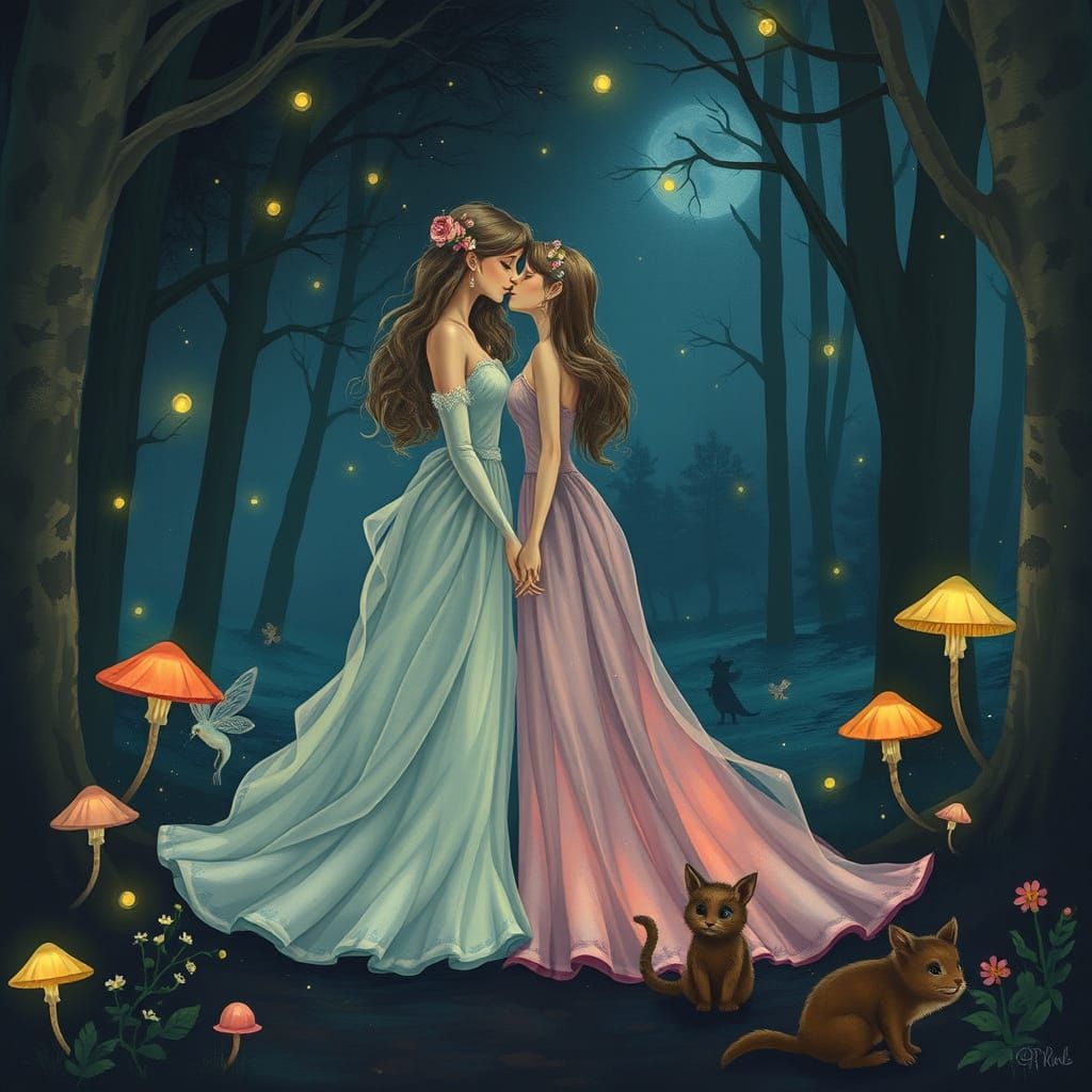 Enchanted Forest Kiss: A Whimsical Dreamscape