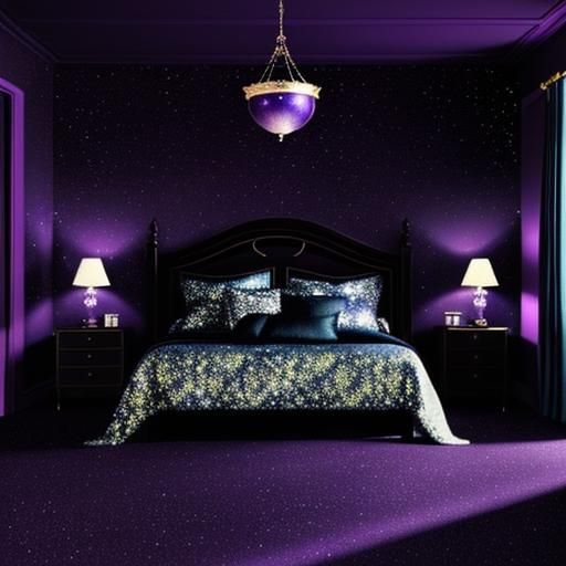 Vaporwave Kid's Bedroom with Galaxy Glow Stars