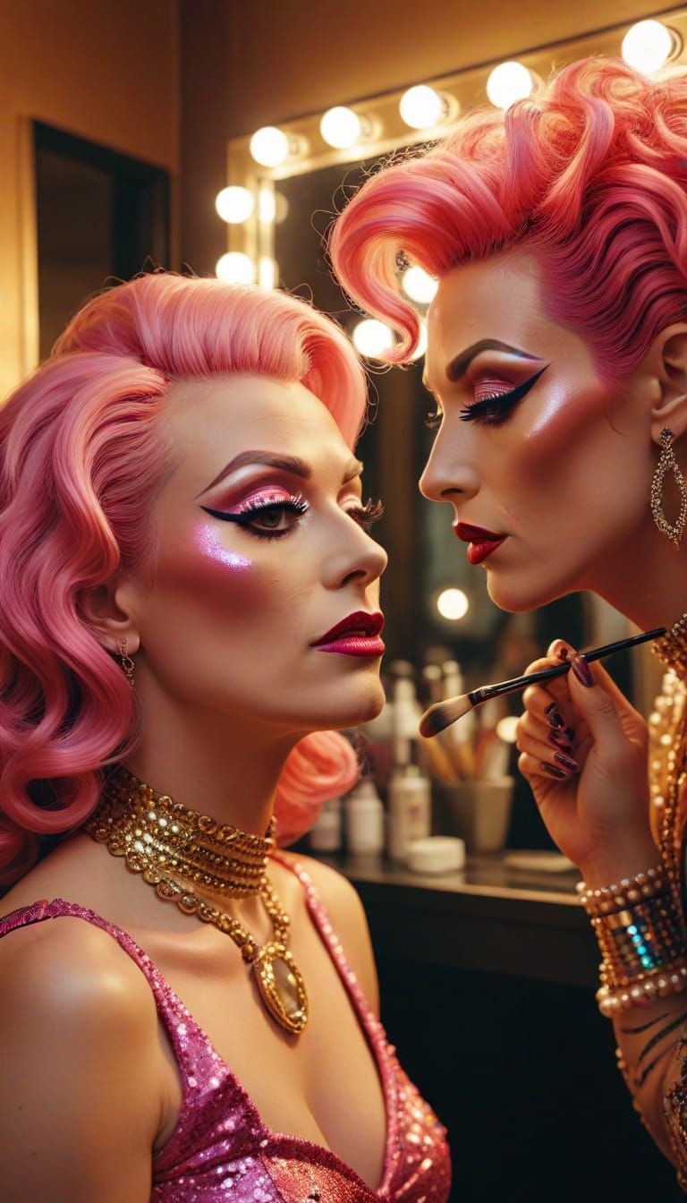 Surreal Drag Queens in Salon, Golden Hour