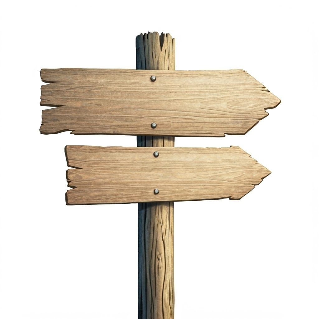 Fairy Tale Wooden Signpost in Whimsical Watercolor