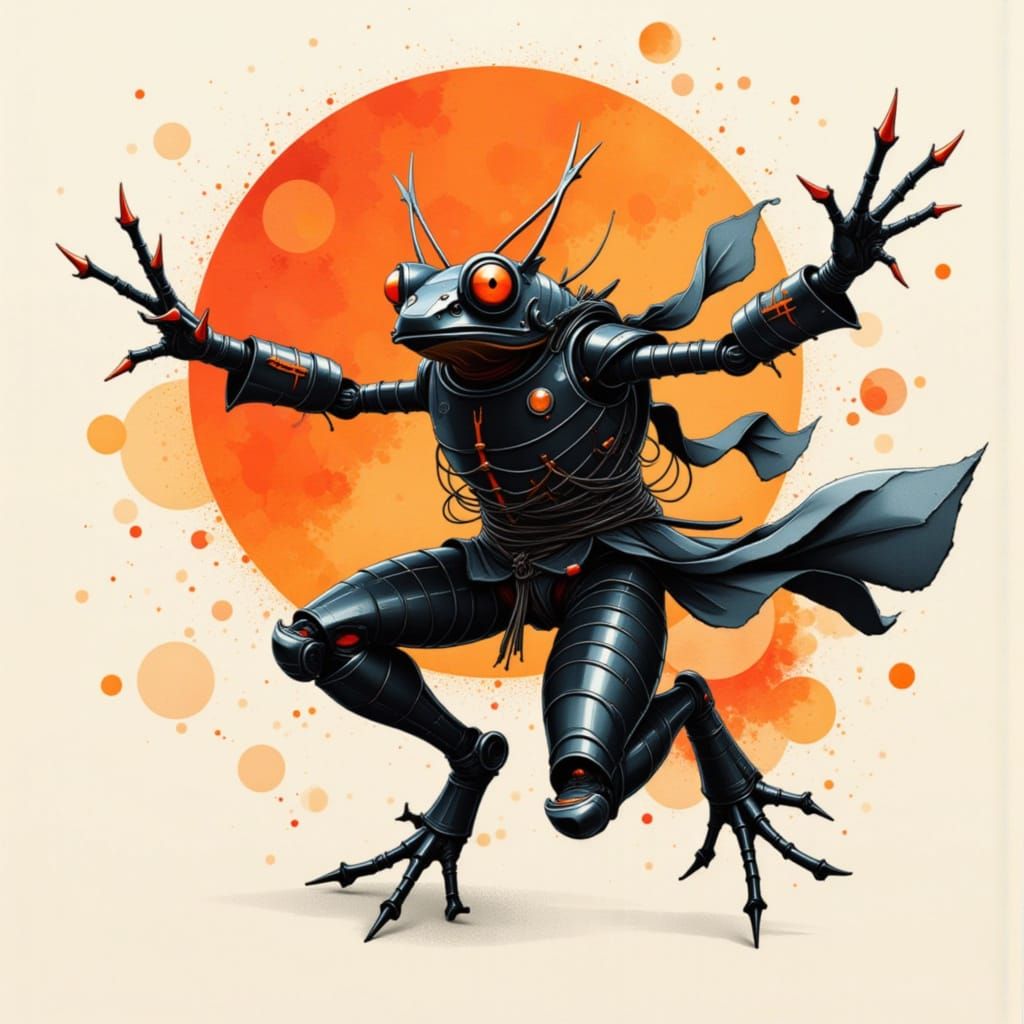 <lora:Cosmic Clear Pop:1.0> <lora:Limma:1.0> <lora:Modern Zen:1.0> watercolor and torn paper collage, goth-punk orange a...