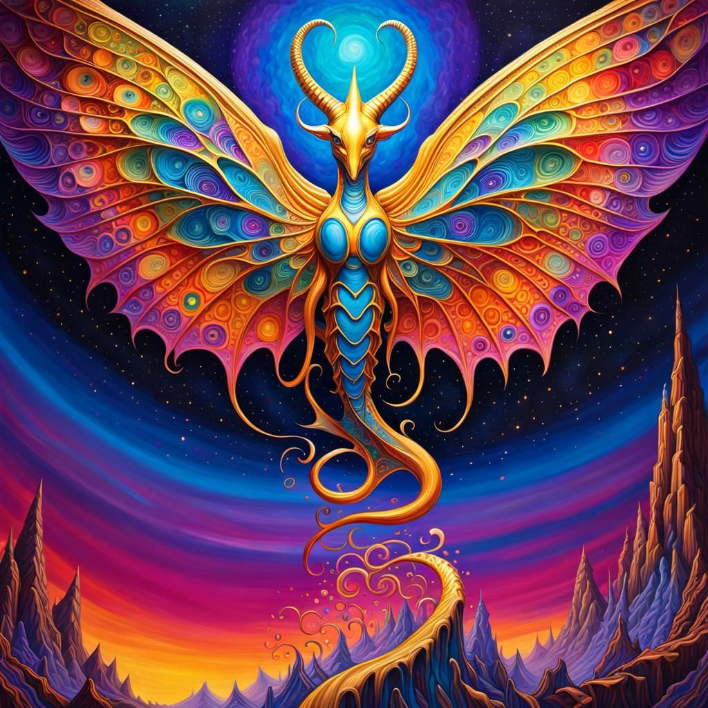 Winged Demon in Baroque Gigeresque Style