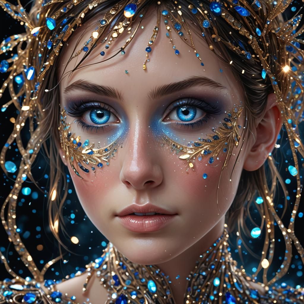 Woman's Face with Tear: 3D Digital Art