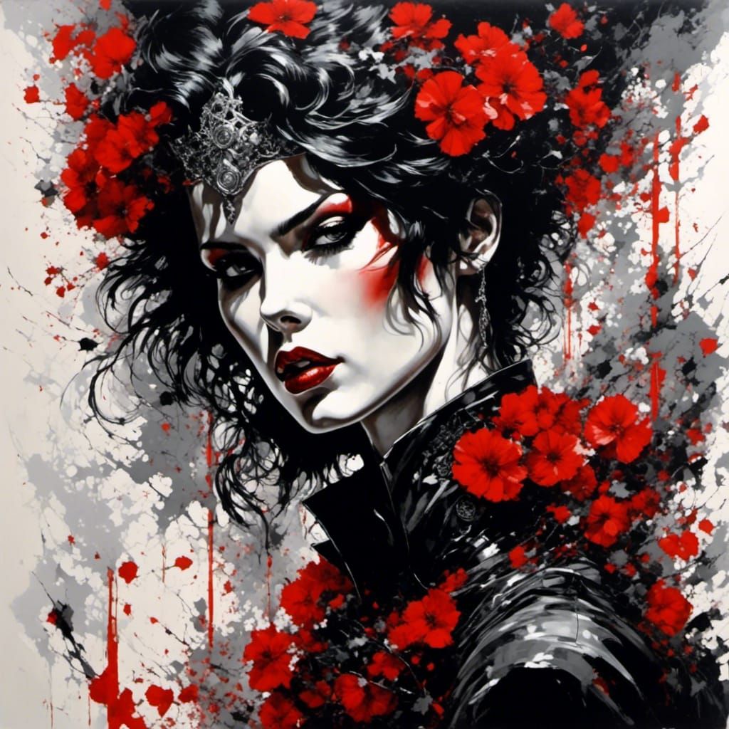 Patrick Nagel Inspired Bishonen in Vogue Style