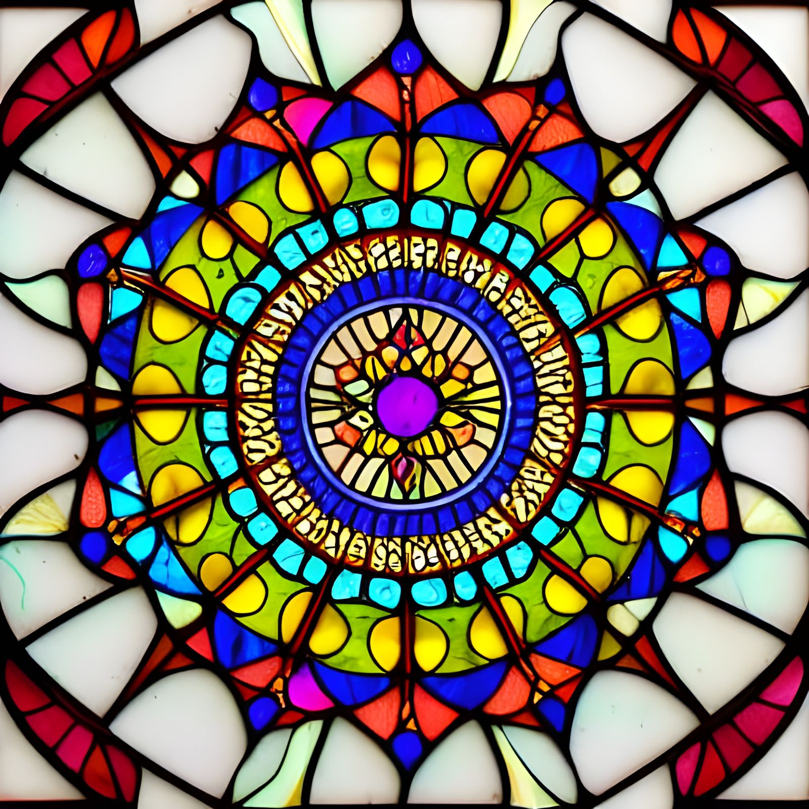 Intricate Stained Glass Mandala Art