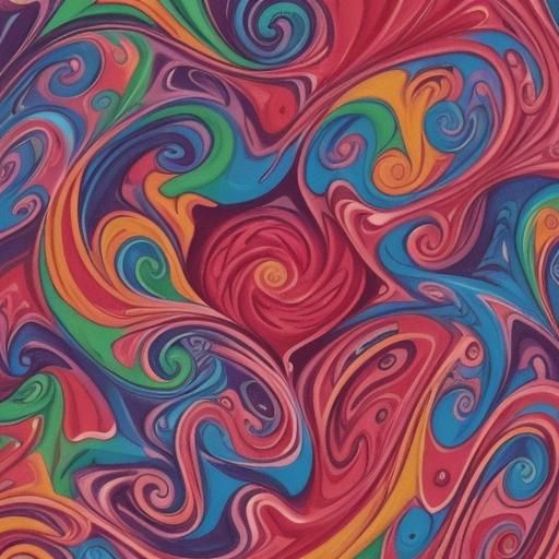 Vibrant Demon Crying Blood in Gouache Swirls