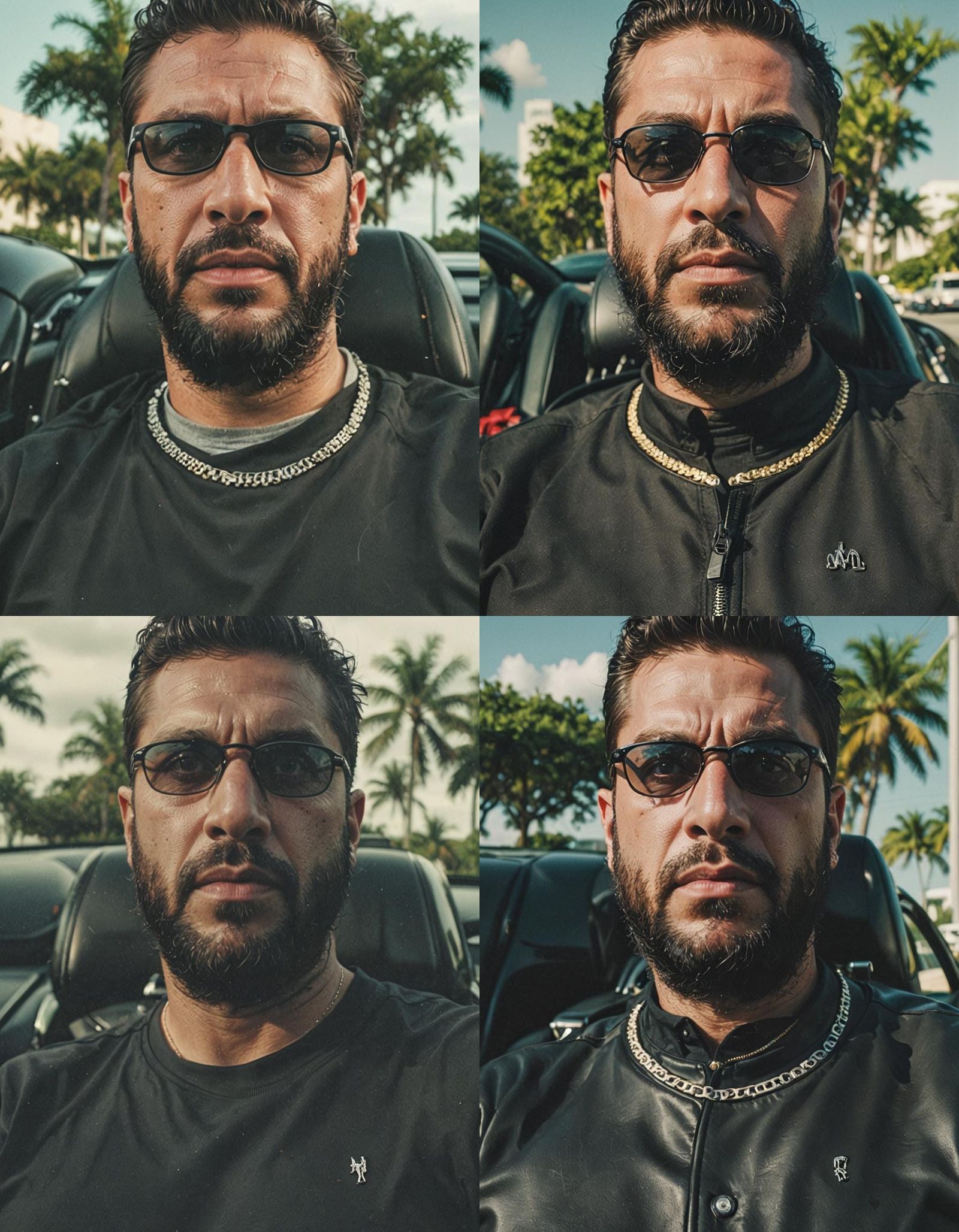 Serious Man Drives Maserati in Miami: Cinematic Film