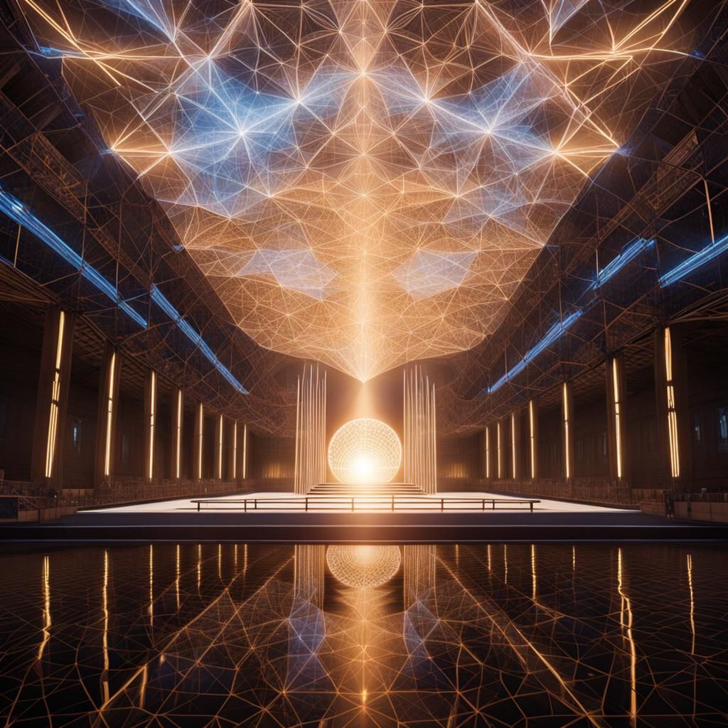 Futuristic Healing Sanctuary in Mystical Night Sky