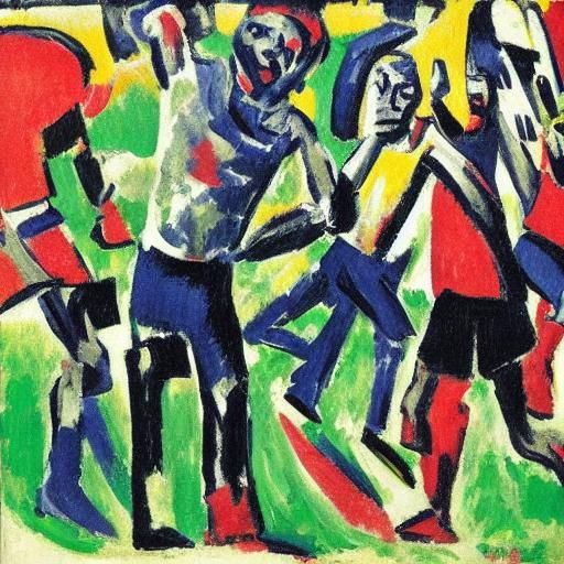 Strong Disabled Athletes in Expressionist Style