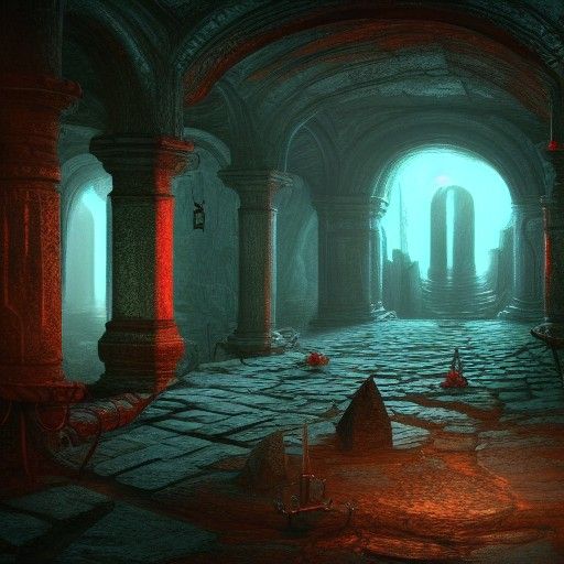 Detailed 4K Dungeon Horror Landscape