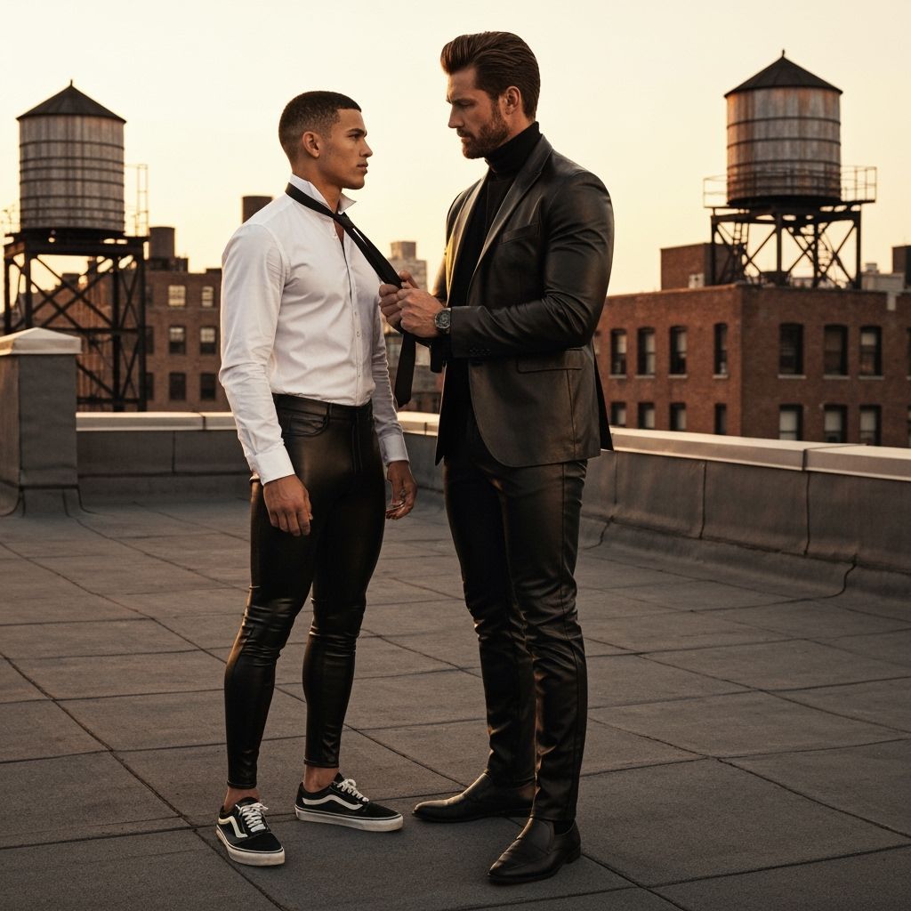 Sunset Rooftop Scene in New York City