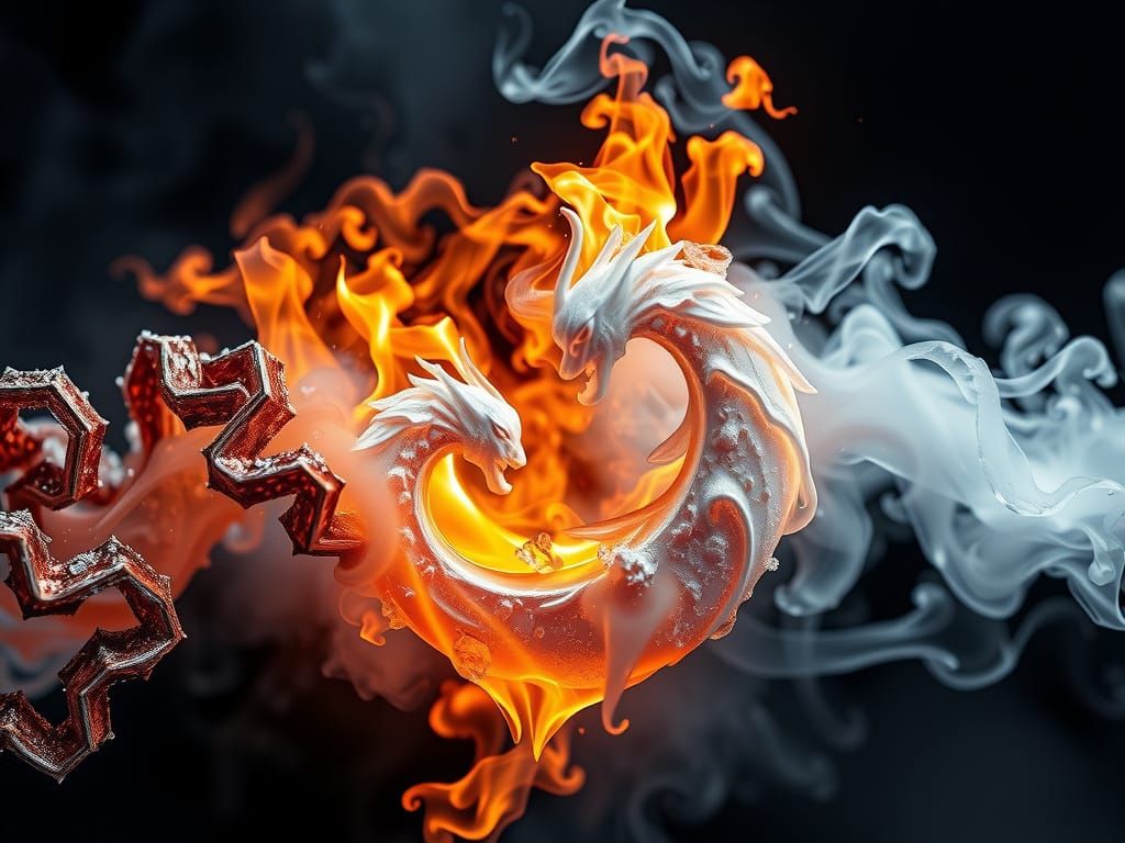 Yin and Yang in Ice, Smoke and Fire