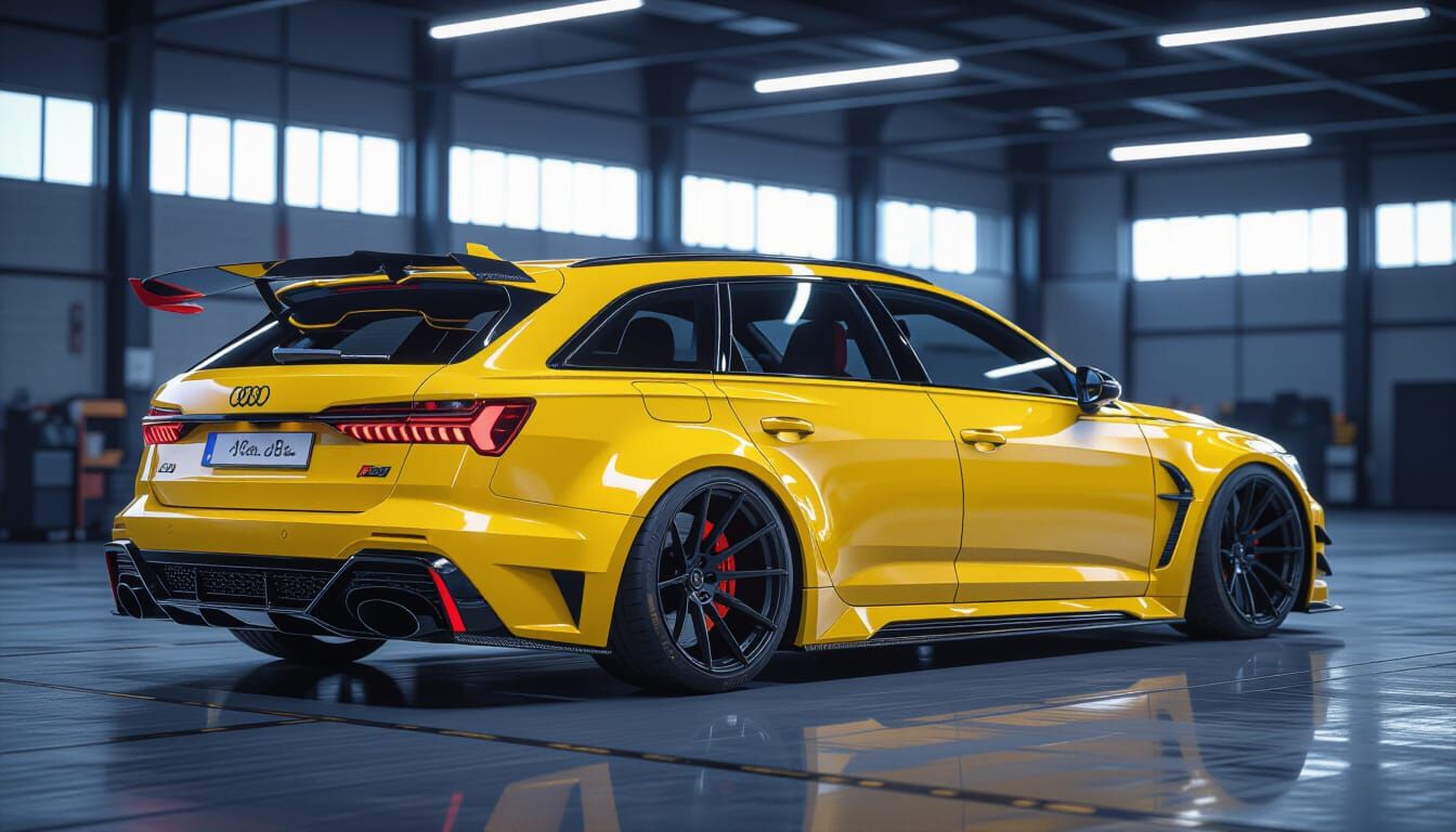 Customized 2025 Audi RS6 Avant in Matte Yellow