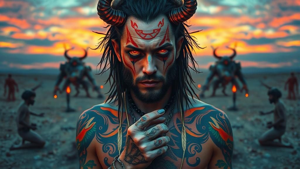 Mystical Rocker in Apocalyptic Wasteland Ritual