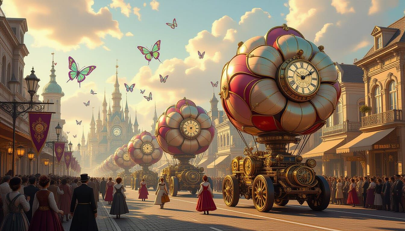 Steampunk City Procession for Chrono-Bloom Day