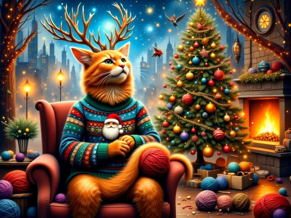 “Reindeer Cat’s Cozy Christmas”