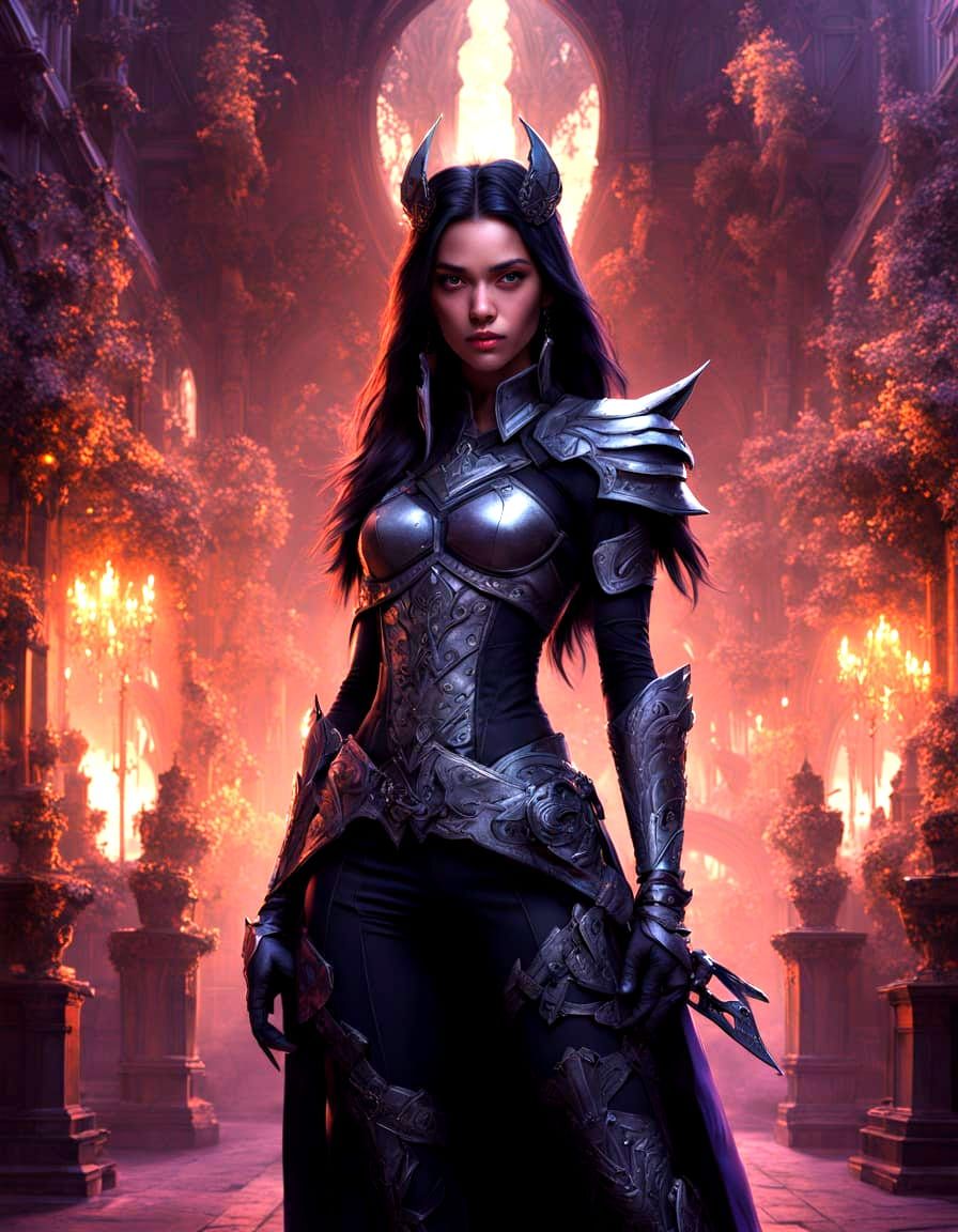 Elegant Shadowhunter in Dark Throne Room